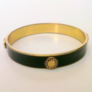 Victoria's Secret Black Enamel and Gold Tone Bangle Bracelet